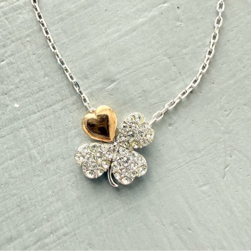 Swarovski Crystal Four Leaf Clover Pendant Necklace